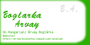 boglarka arvay business card